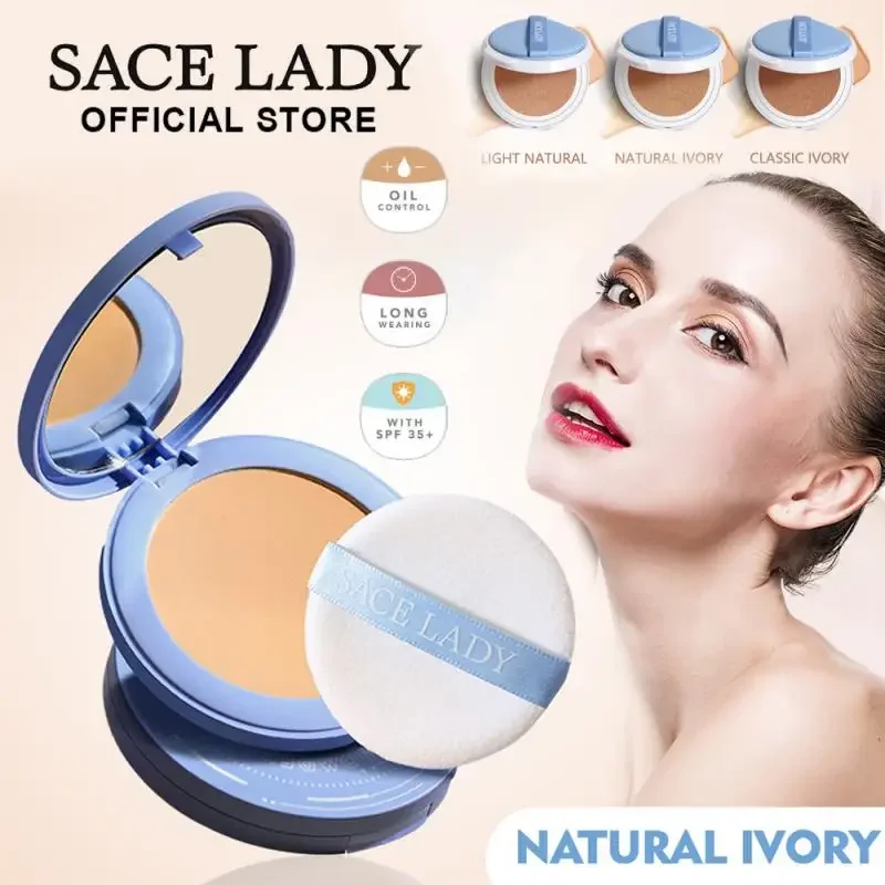 Full Coverage Pressed Make Up Face Powder Natural Lasting Makeup Powder Soft Mist Face Makeup Cosmetic Setting Compact pressed powder foundation setting powder face powder compact powder