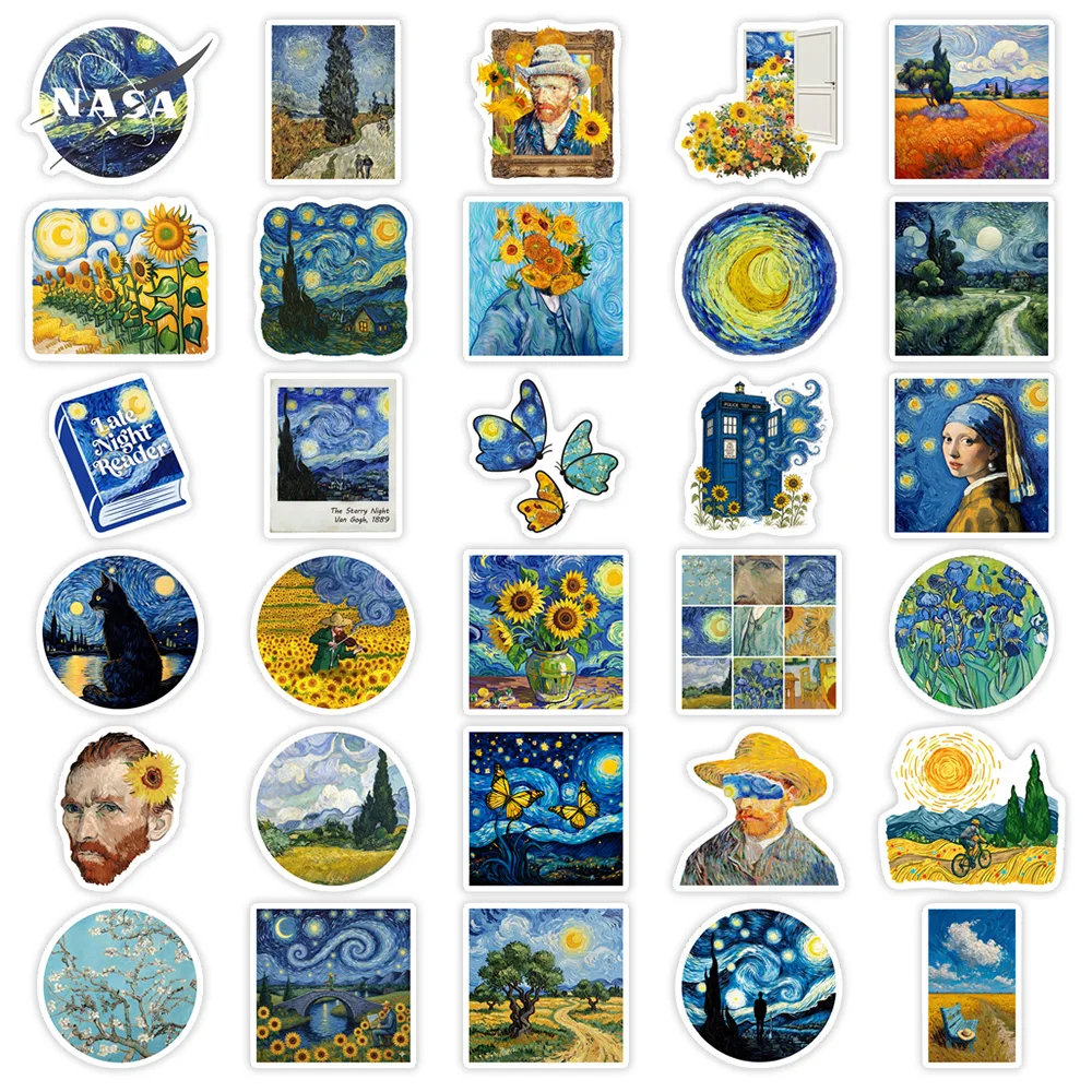 Van Gogh Starry Night Aesthetic Waterproof Vinyl Sticker