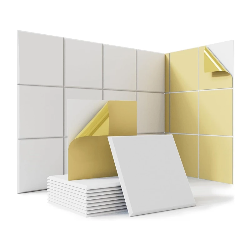 

18 упаковок самоклеящиеся акустические панели, звукостойкие настенные панели из пенопласта 12x12x0,4 дюйма, для дома, студии, офиса