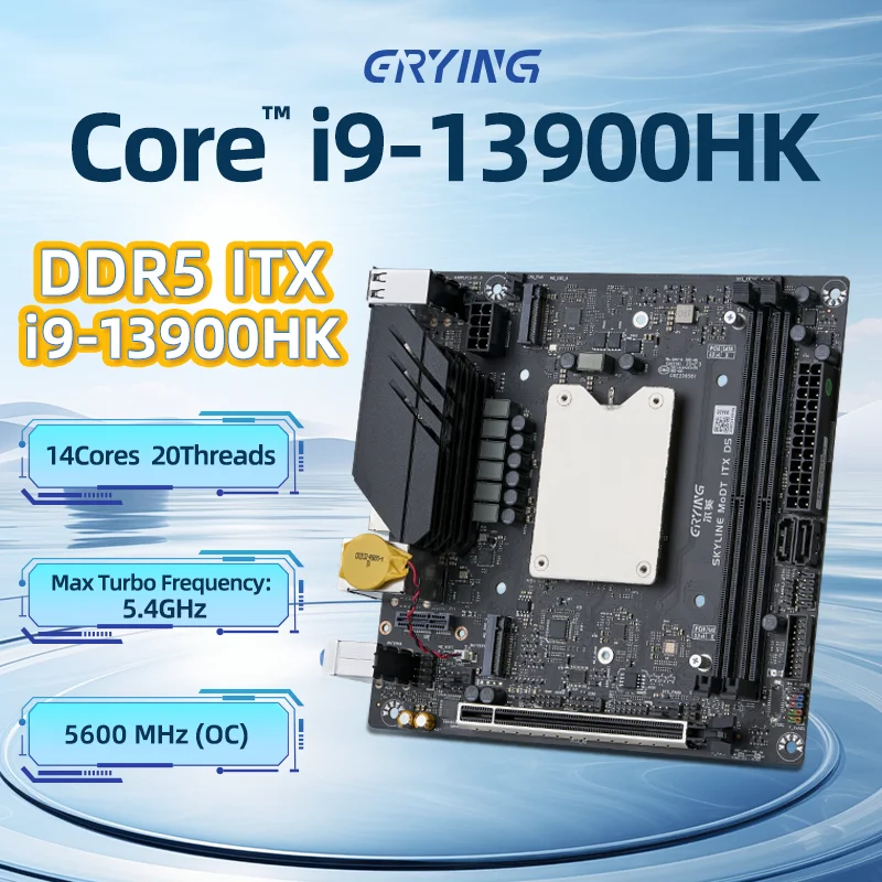 

ERYING DIY ITX набор материнской платы для настольного компьютера с встроенным ядром процессором комплект интерфейса i9 13900HK i9-13900HK 14C20T DDR5 игровой пк компьютер