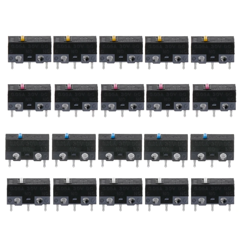

Mouse HUANO Mouse Button White Blue Yellow ot Silver Alloy Contacts 10Million s 5PCS/Set