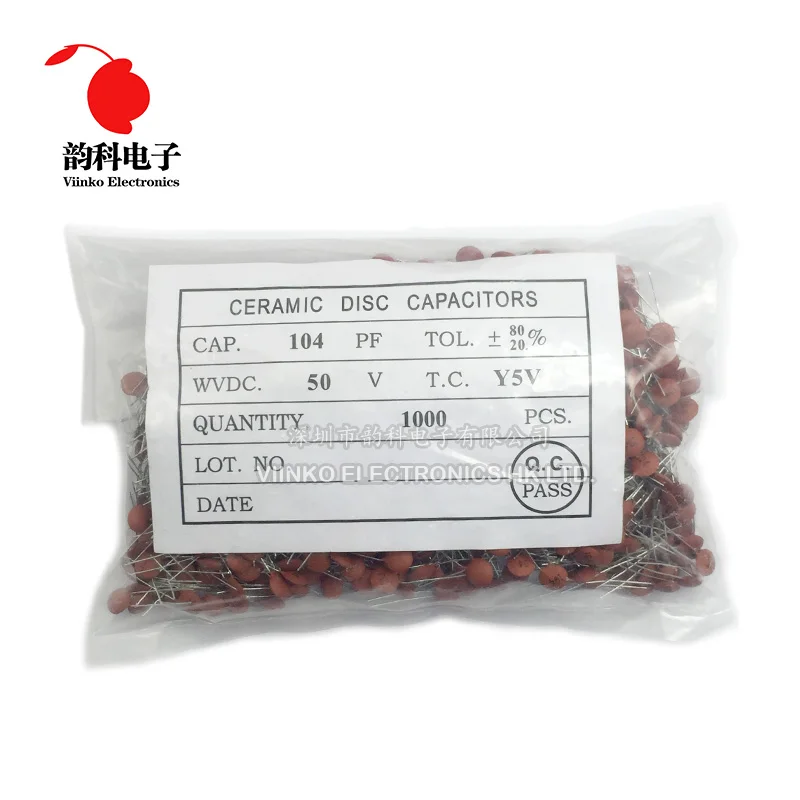Ceramic capacitor 100pcs 50V 1pF ~ 100nF 0.1uF various values