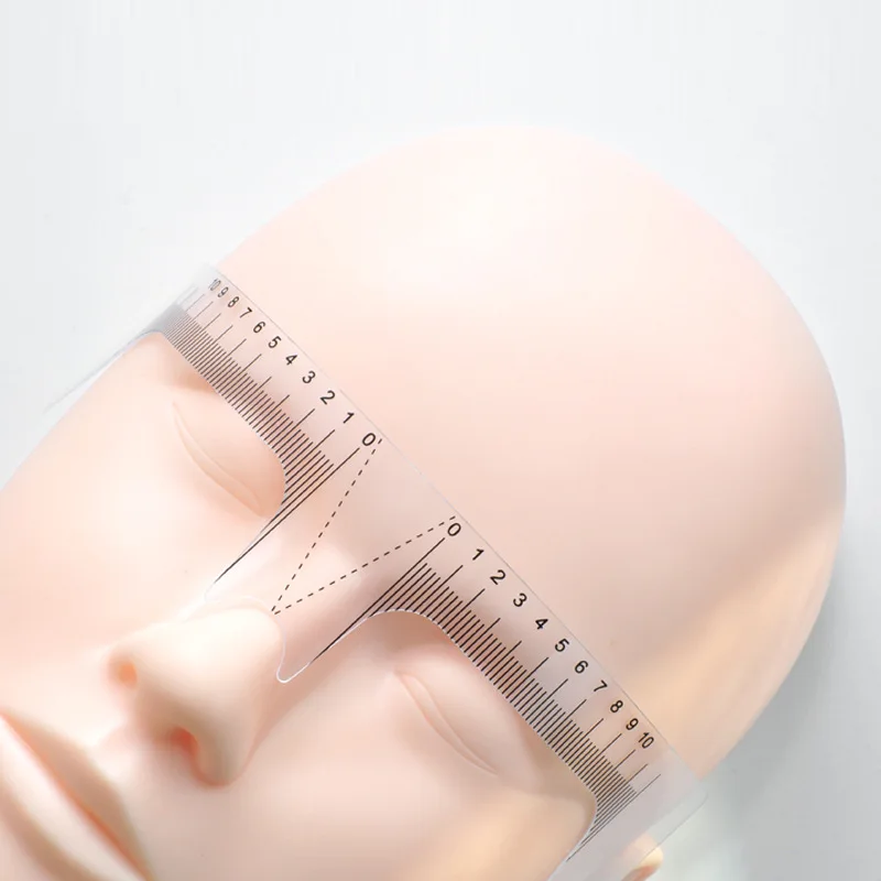 눈썹 손질 스텐실 셰이퍼 눈금자, 재사용 가능한 눈썹 눈금자 측정 도구, 영구 문신 눈썹 스텐실 템플릿, 10 개