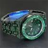 MISSFOX Watches For Men Classic Green Date Waterproof Male Quartz Reloj Fashion Luxury Stainless Steel Diamond Men's Wristwatch 4