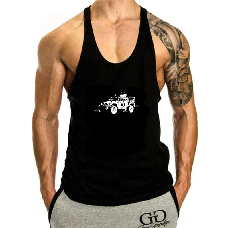 

tank top men Military 4X4 Armoured Vehicle Husky Uk Army Suv 2024 Summer Fashion sleeveless Cotton Short Slevee O-Neck Cool Tops