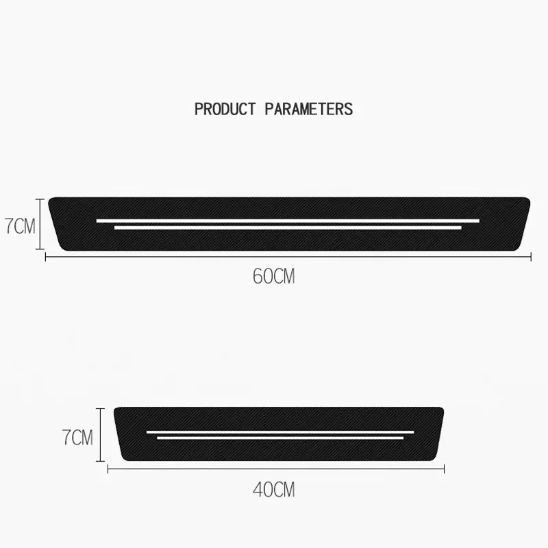 Carbon Fiber Leather Car Door Sill Protection Strips