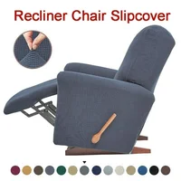 European Style Recliner Stretch Sofa Cover Charcoal Thickened Fleece Recliner Protection Pad Non-slip Furniture Cover 1