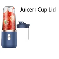 Portable Wireless Mini Electric Juicer and Smoothie Blender - USB Rechargeable Multifunctional Kitchen Tool (Blue)