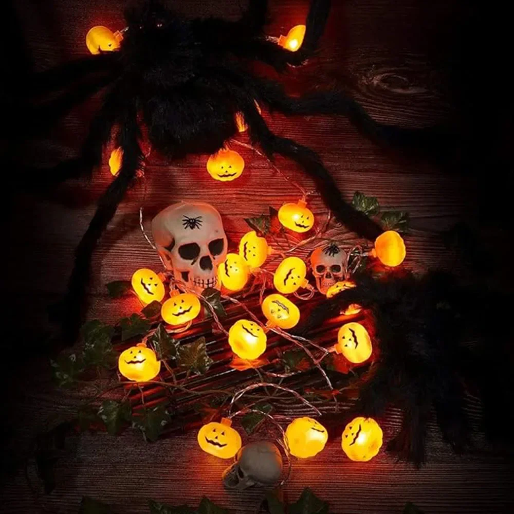 1.5M/3M LED Pumpkin Light String Christmas Decoration Battery Operated DIY Fairy Lamp Festoon New Year 2024 Happy Party Lights 6