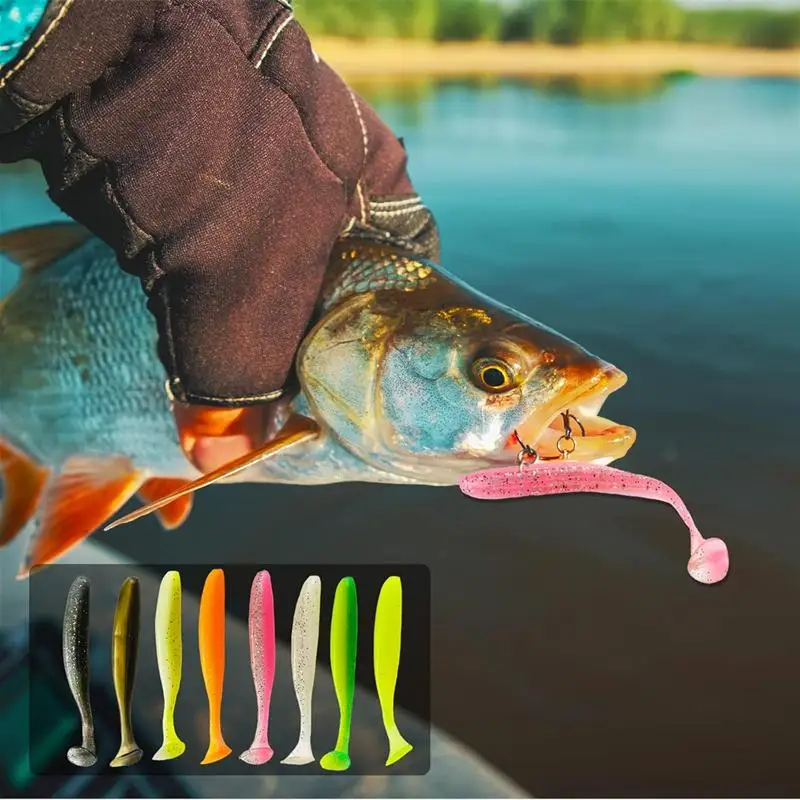 New 50/30/15PC Soft Fishing Lures Kit Silicone Lure Set Artificial Bait Worm with Crank Jig Head Hook Fishing Tackle Accessories 2