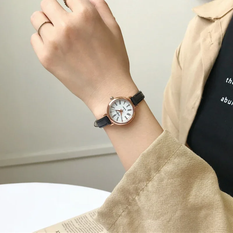 Ladies Quartz Watch Brown Leather Strap