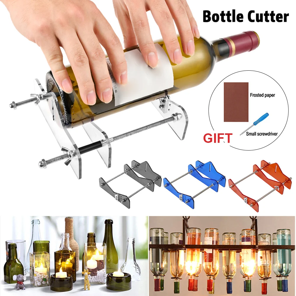 DIY Bottle Cutting Kit Glass Bottle Cutter Acrylic Adjustable DIY Cutting Machine For Wine/Beer Bottles