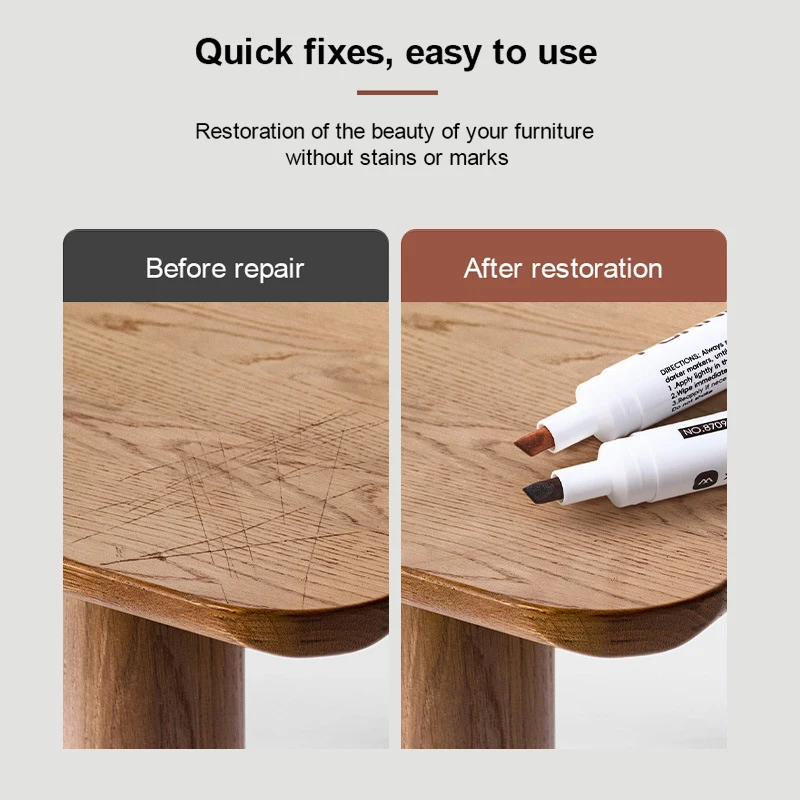 Furniture Repair Pen Touch Up Markers & Filler Sticks Wood Scratches Restore Kit Patch Paint pen Wood Composite Repair Pen 12Pcs