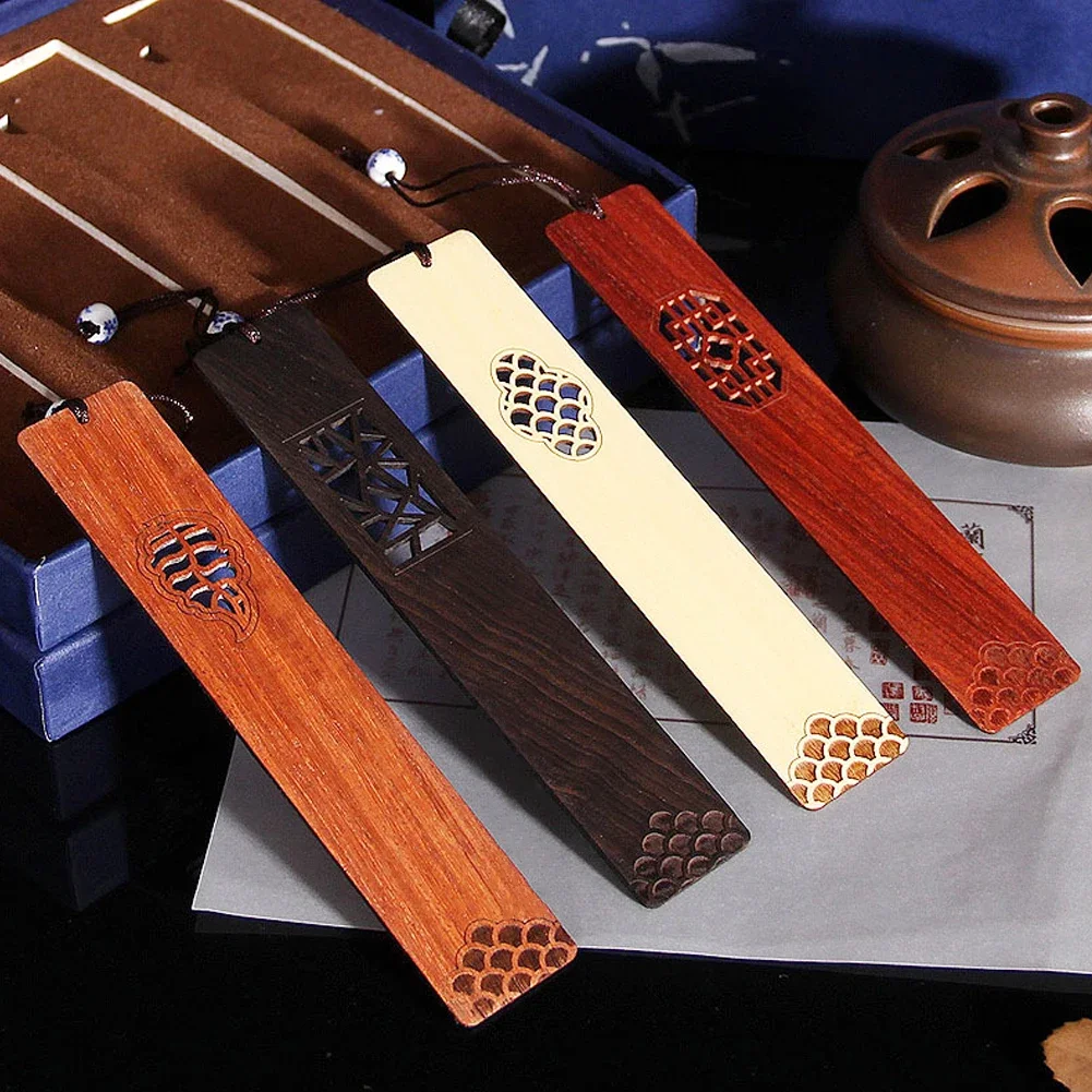 Chinese Style Wooden Bookmark Retro Carving Mahogany-wooden bookmark bookmarks stationery supplies