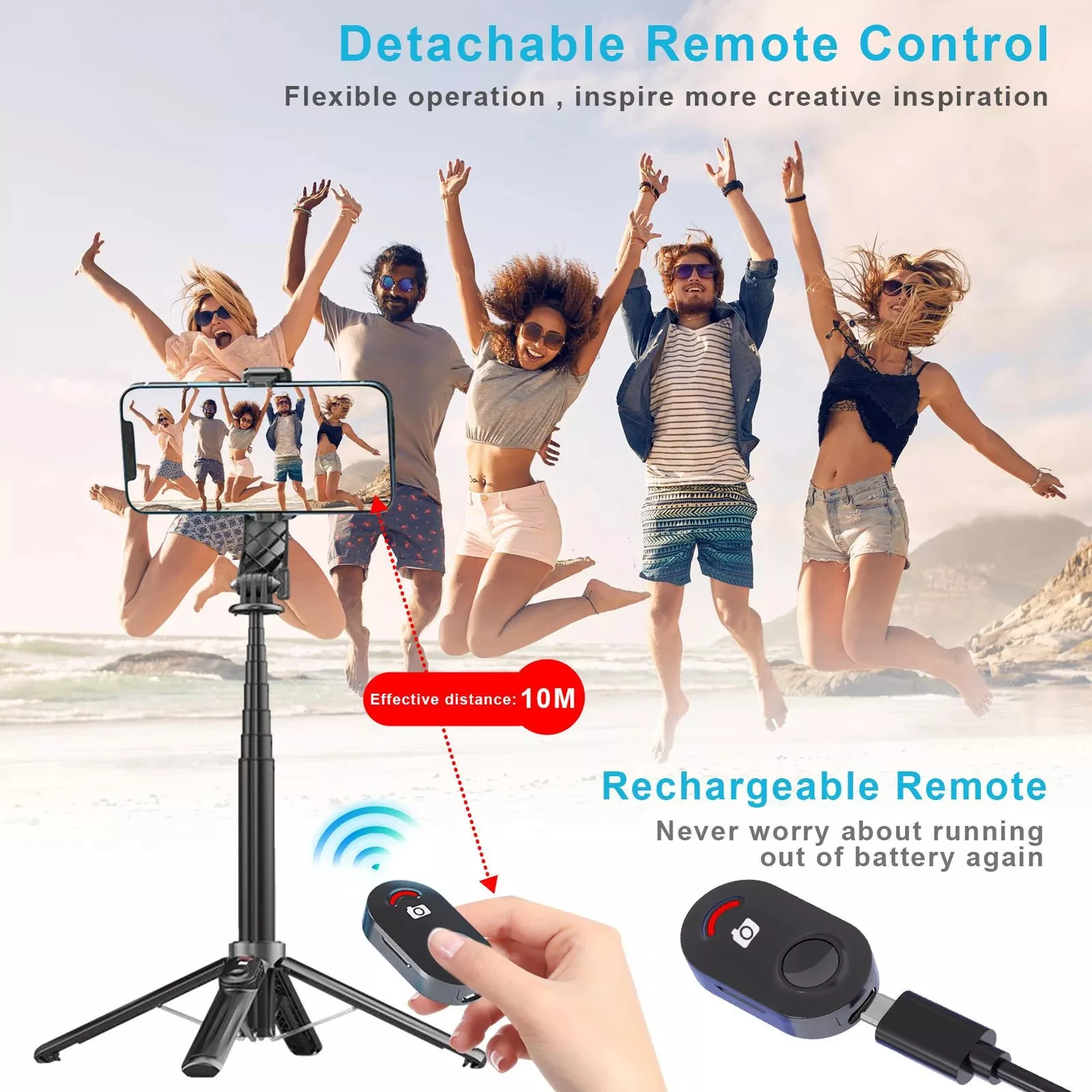 Selfie Stick Tripod LISCN Smartphone Selfie Sticks 360 Degree Rotation Wireless Remote Control Tripod Aluminum Alloy