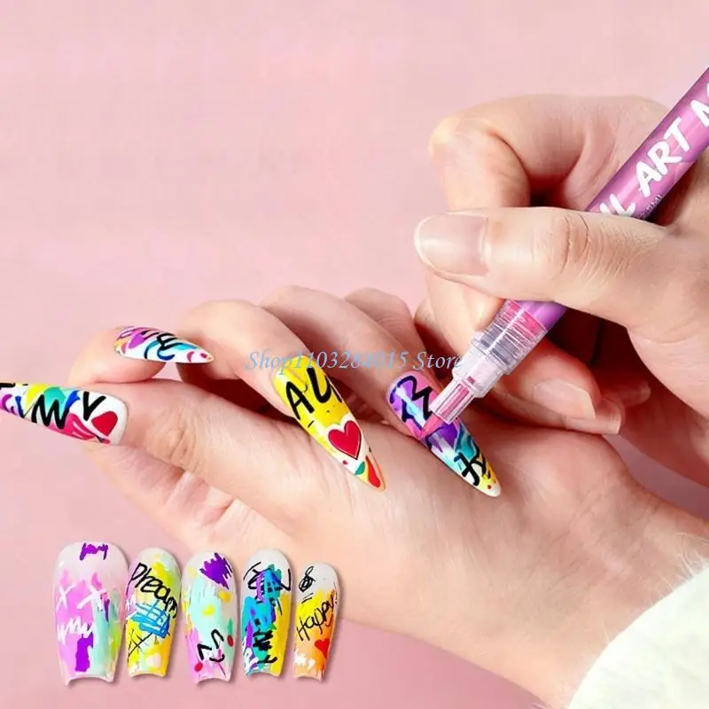 네일 페인팅을위한 12 아트 펜 아크릴 페인트 펜의 R6FF 팩 크리 에이 티브 프로젝트 여러 가지 빛깔의 세트 높은 정밀도와 빠른 건조