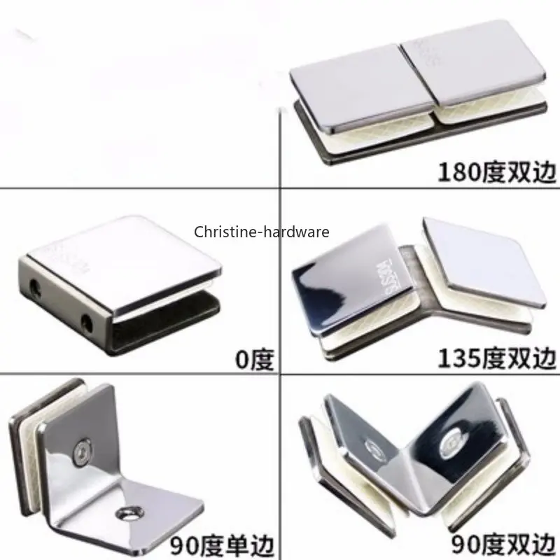 Chrome Stainless Steel 304 Glass Fixed Clip Bathroom Support 0 90 135 180 Degree Partition Shower Room Link