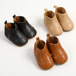 Newborn Baby Shoes Infant Toddler Crib Boots Baby Boy Girl Shoes Girl Classic PU Dress Shoes First Walker Toddler Crib Shoes