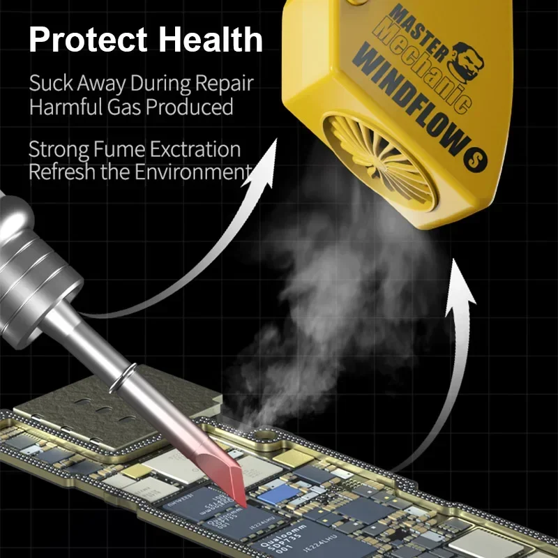 MECHANIC WindFlowS Microscope Fume Extraction Instrument Motherboard PCB Repair Soldering Smoking Extraction Smoke Exhaust Fan Soldering Microscope