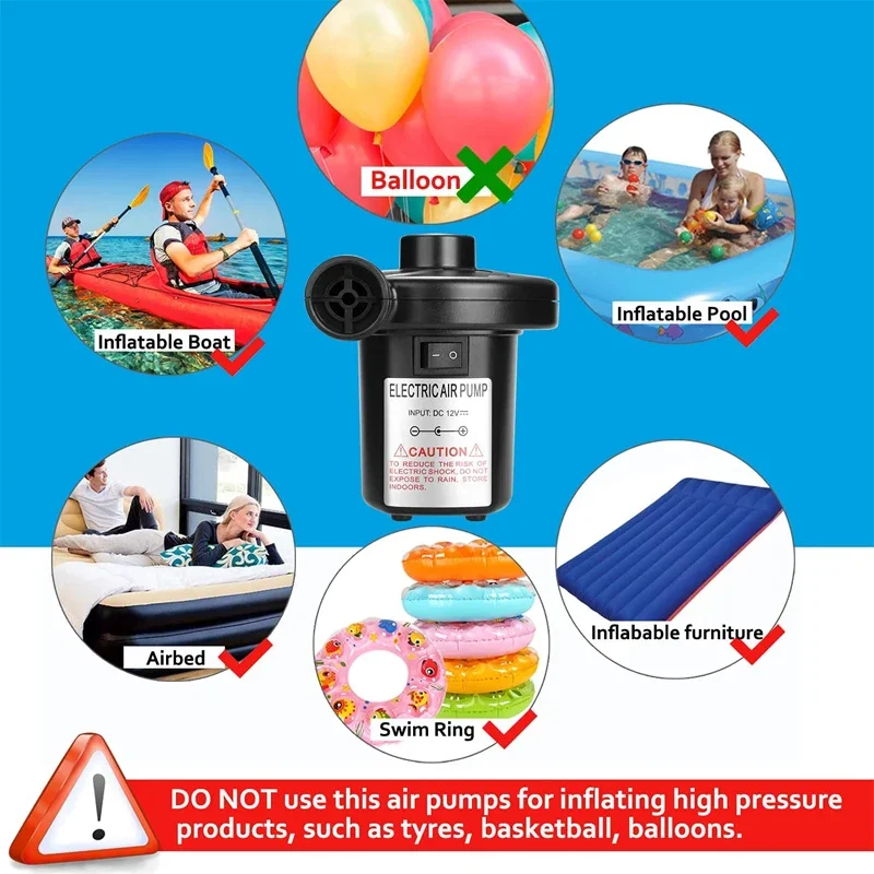 รูปสินค้า ใหม่แบบพกพา Inflatable ปั๊มปั๊มลมไฟฟ้าที่นอนเรือรถ Auto Air Inflatable สําหรับรถบ้าน Camping Inflator