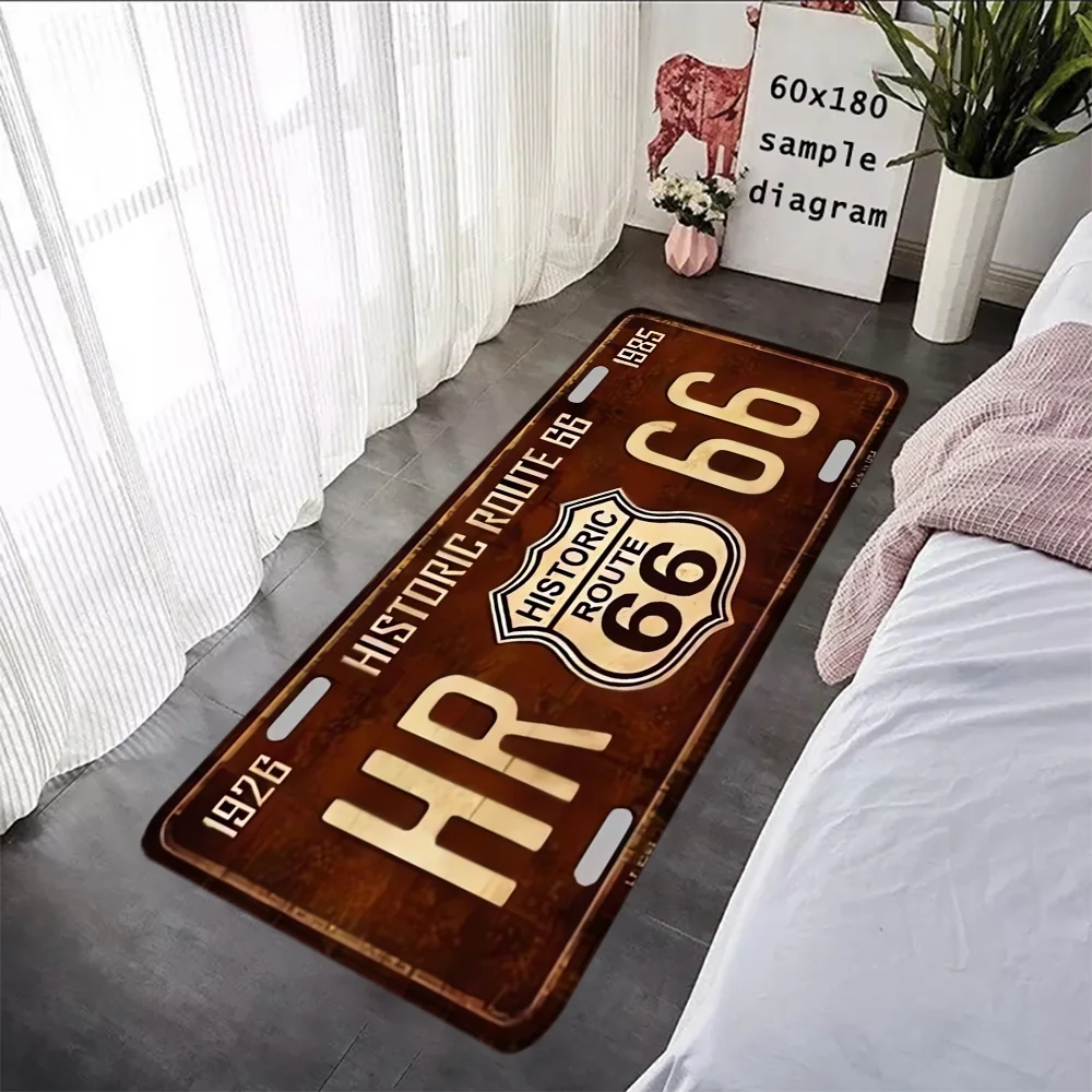 

Carpets Route 66 Entrance Doormats Non-slip Bedroom Mat Halllway Carpet Kitchen Floor Mat Flannel Living Room Decor Bathroom Rug