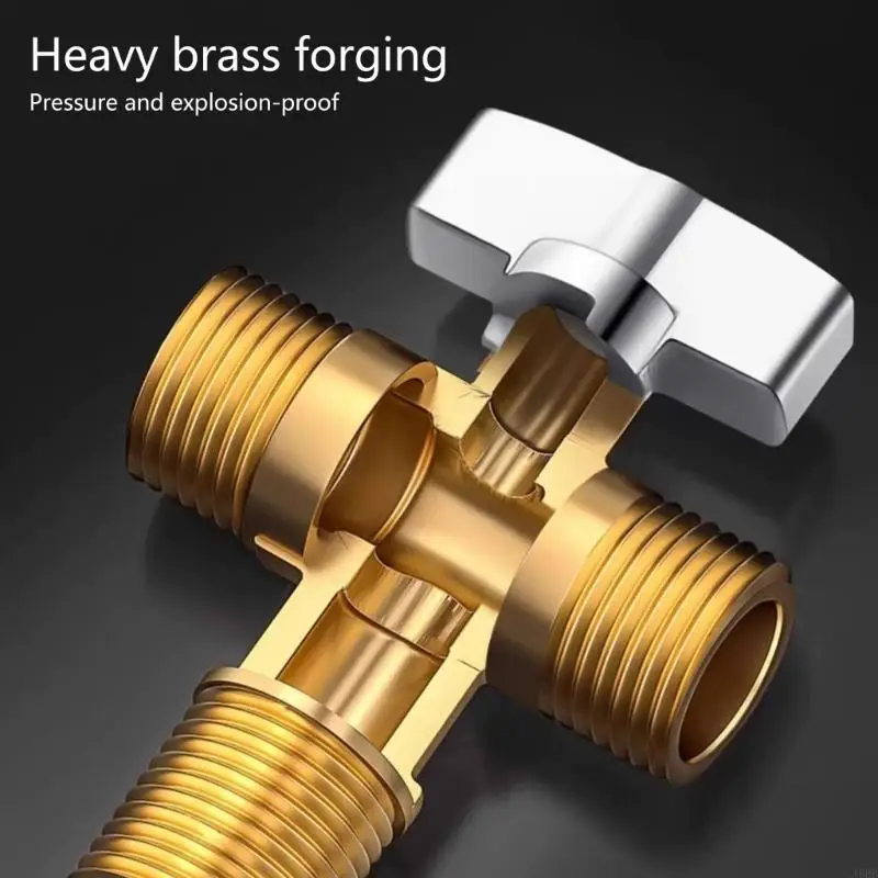 J6BB Pack of 2 Sturdy Brass Stop Valves 1/4 Turn Inch F1807 X 3/8 Inch OD Compression Designs for Toilets and Faucets