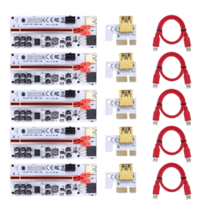 

5PCS VER012 MAX GPU Riser For Video Card PCI-E Riser 012 MAX Pci Express USB 3.0 Cable PCI-E 1X To 16X For BTC Mining