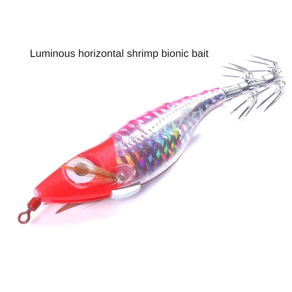 

Squid Jig Luminous Hook 10Cm-9G Octopus Squid Jigging Bait Wood Shrimp Fishing Lure For Sea Boat Fishing Tackle