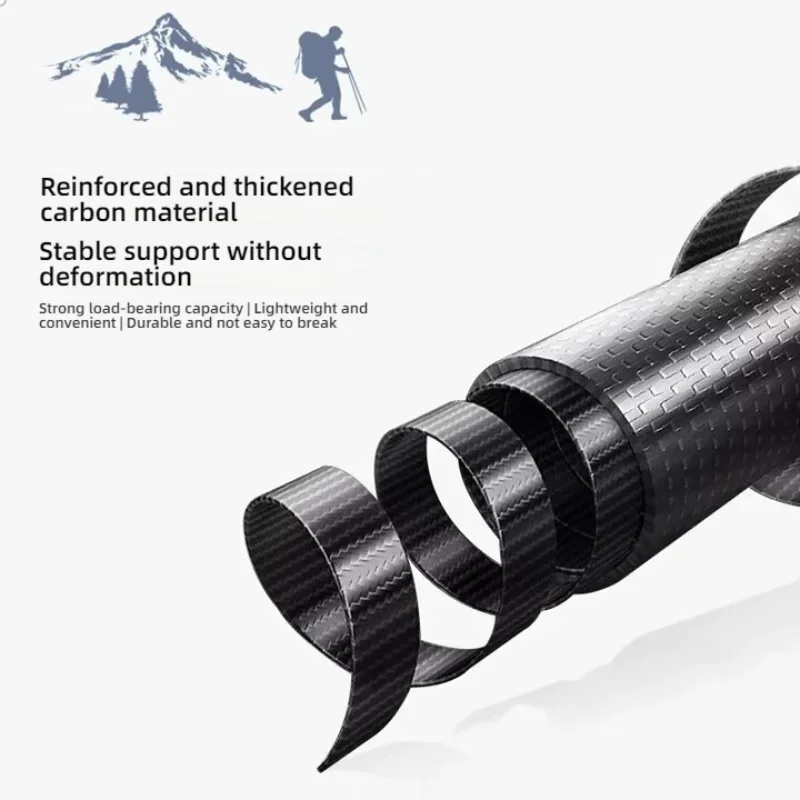 2PCS Three Section Telescopic Carbon Trekking Pole Hiking Carbon Fiber Cane Ultralight Trekking Folding Pole camping