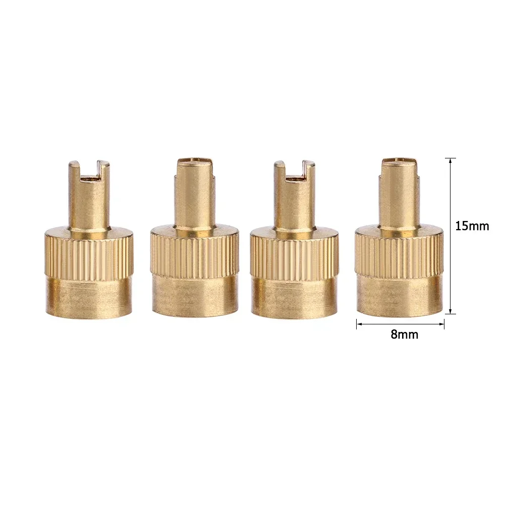 10-Pack Copper Tire Valve Stem Caps with Built-In Core Removal Tool for Vehicles and Motorcycles