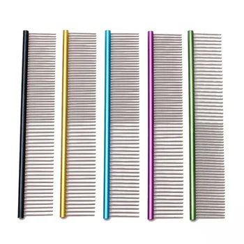 Peine de aseo para cachorros, peine de limpieza para s de acero inoxidable/aluminio, cepillo para mascotas, peines de aseo para s y gatos, cuidado del cabello para s