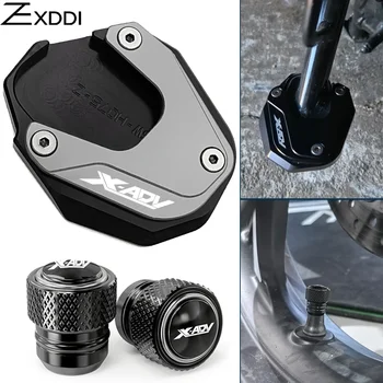 Per HONDA XADV 750 X-ADV 750 XADV750 2017-2025 Accessori Moto Cavalletto Laterale piastra allargata Piede Cavalletto Tappi valvola pneumatici 1