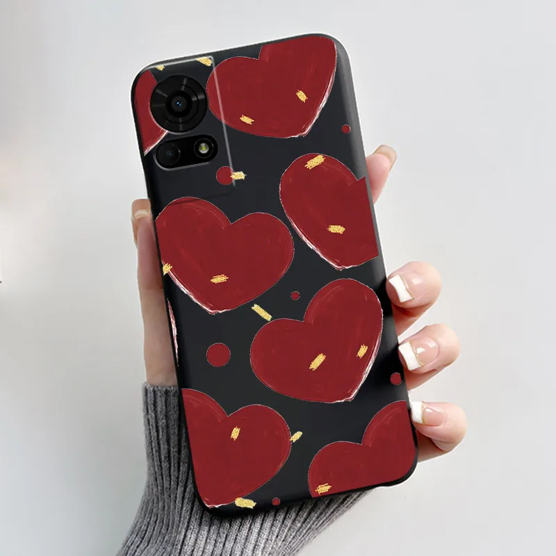 Cute Cartoon Soft Silicone Protective Phone Case - Black