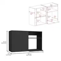 Napoles 2 Wall Cabinet, Open Storage Shelves, Single Door Black 2