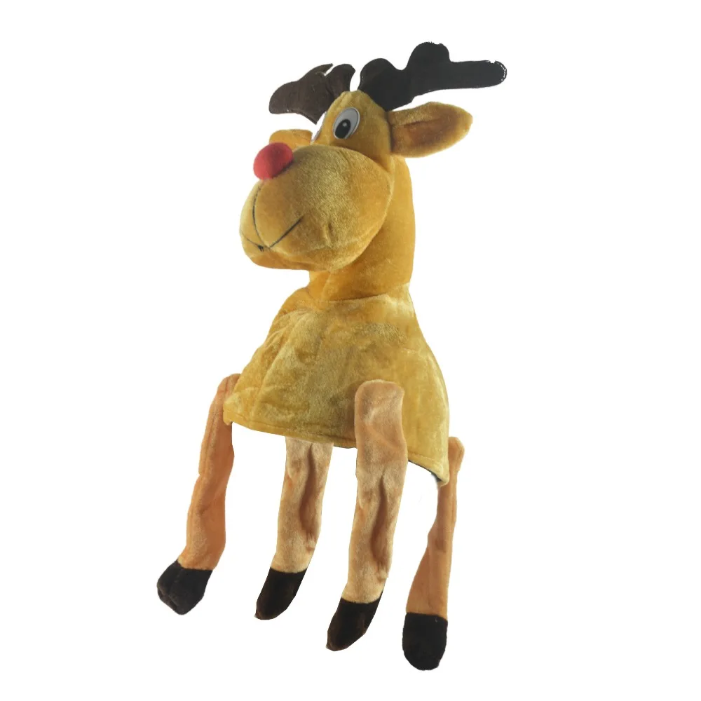 Funny Cartoon Christmas Santa Hat Ornaments Thick Plush Elk Hat Decoration Noel Christmas Party Props Gifts
