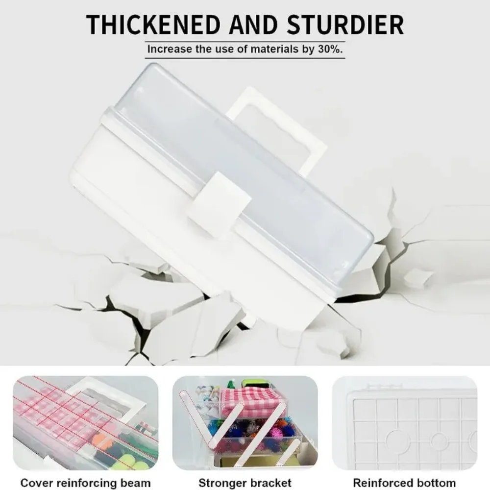 새로운 2/3 레이어 수납함 대용량 플라스틱 네일아트 박스 접이식 다용도 메이크업 헤어핀 정리함 소품 보관함