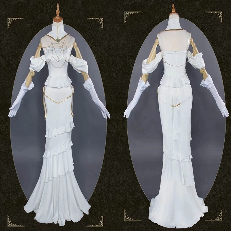 

Anime Overlord Cosplay Albedo Costume Women Men White Dress Manga Overlord Albedo Clothing Christmas Carnival Gifts Wig Suit