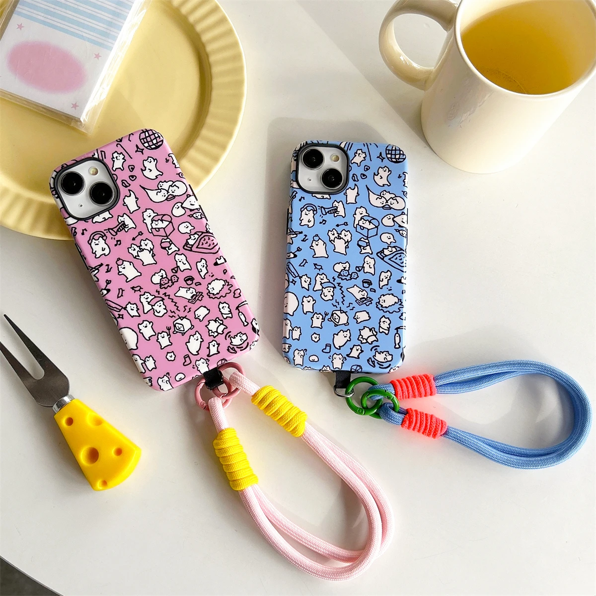 Cute kitten pattern intInclusive Phone Case Two-In-One Film Protective Shell For iPhone 15 14 13 12 11 Pro Max Plus Mini
