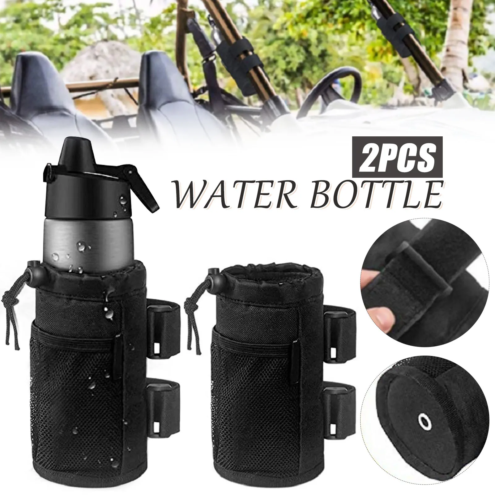 2pcs Bike Cup Holder Hanging Adjustable Size Waterproof For Mountain