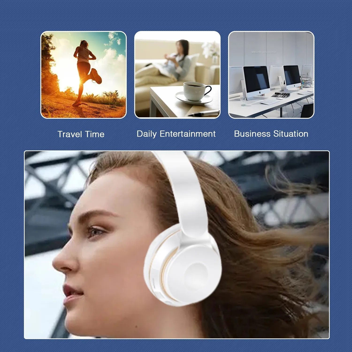 Cosplay Gaming Headphone Bluetooth Headset Gift Real Voice Plug in card Micro SD/TF, FM for Cell Phone,PC FM for IOS ANDROID