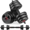 Adjustable Dumbbells, 30/40/55/60/70/80/90lbs Free Weights Dumbbells Convertible 2 or 3 in 1 Set Used as Barbell, Kettlebells 1