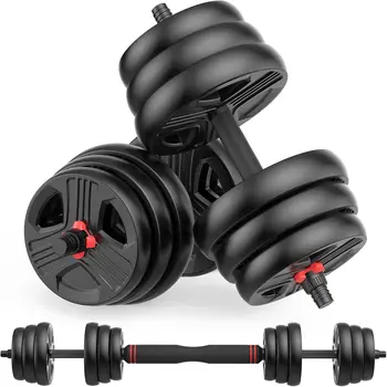 Adjustable Dumbbells, 30/40/55/60/70/80/90lbs Free Weights Dumbbells Convertible 2 or 3 in 1 Set Used as Barbell, Kettlebells 1
