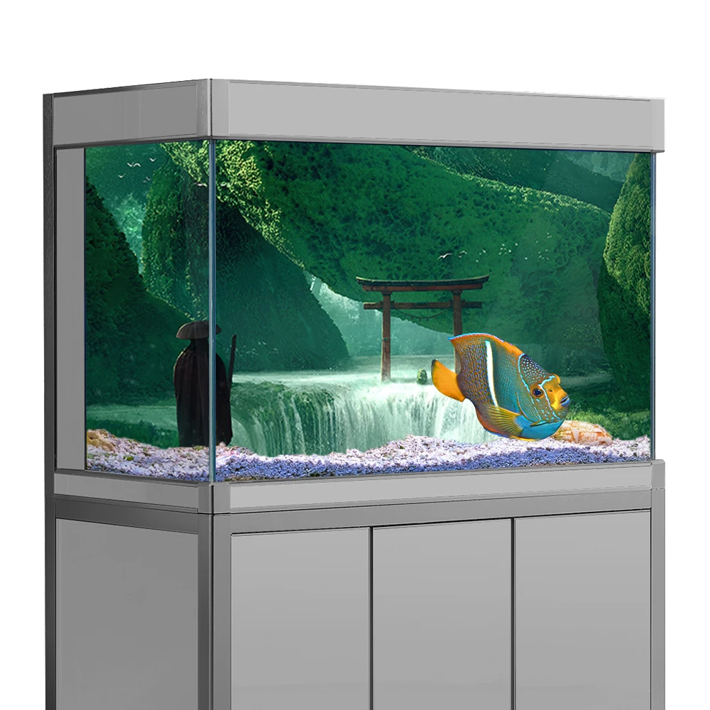 Fish Tank Background Sticker, Asia Japanese Torii Nature HD Printing Wallpaper  Aquarium Backdrop Decorations PVC - AliExpress