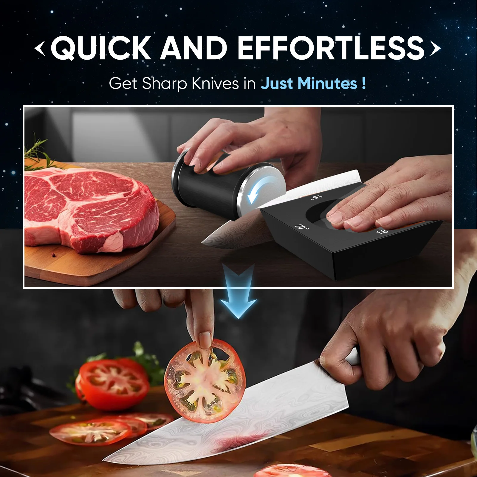 Rolling Knife Sharpener Four-Sided Diamond Sharpening Stone 15/18/20/22Degree Magnetic Angle Roller Sharpening Kitchen Knives knife sharpener