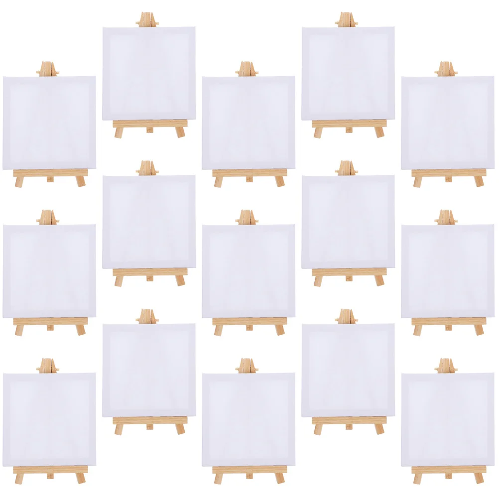 15 Sets Picture Frame and Easel Stand for Kids Paint Canvas Painting Travel Wood Mini Child