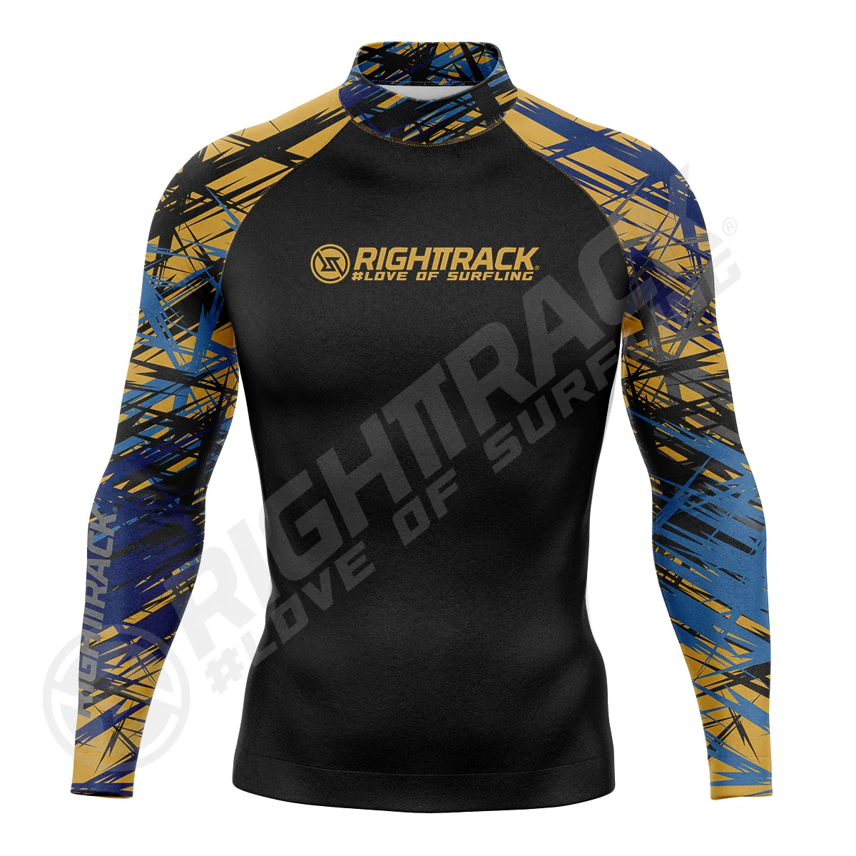 Men's Surfing Shirt Gold Coast Lycra Rashguard RIGHTTRACK Surf Sportswear Beach UV Swimwear UPF50+ Clothes sports shirt