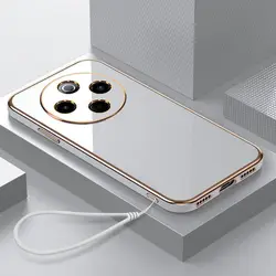 Luxury Plating Shockproof Silicone Phone Case Cover for Redmi 14R (Gs6D White)