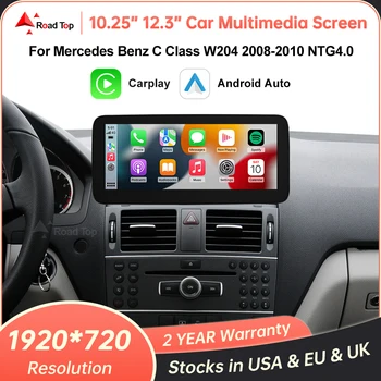 Wrieless CarPlay Multimedia para coche, unidad principal con Android, Linux, pantalla táctil para Mercedes Benz Clase C W204 2008-2010 NTG4.0 1