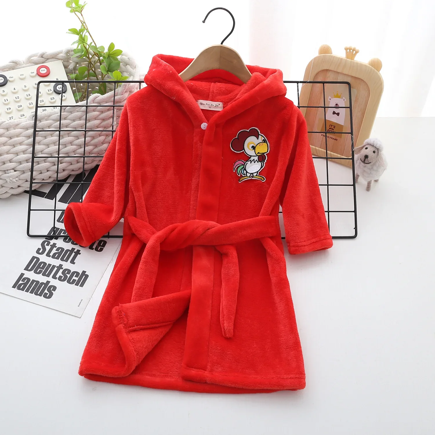 Warm Children Flannel Pajamas Boys Deer Robe Winter Christmas Kids Bathrobe Baby Girl Homewear Child Sleepwear 2-8Year