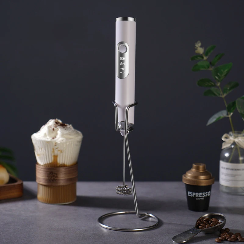 Electric Milk Frother Portable Rechargeable Foam Maker Handheld Foamer High Speeds Drink Mixer Electric Whisk